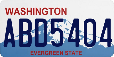 WA license plate ABD5404