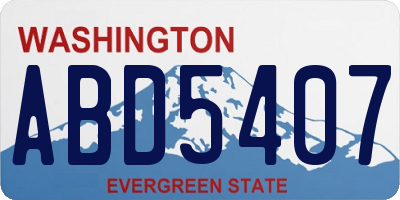 WA license plate ABD5407