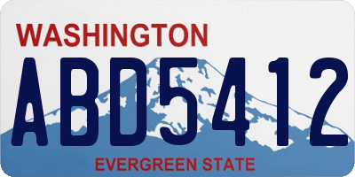 WA license plate ABD5412