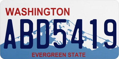 WA license plate ABD5419