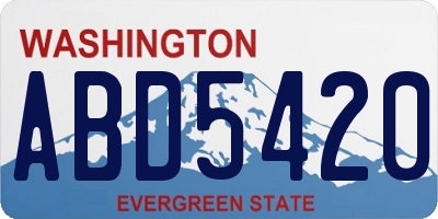 WA license plate ABD5420