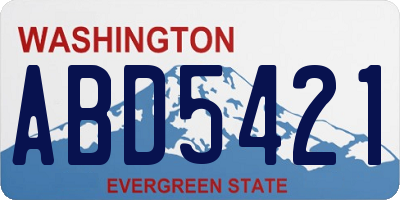 WA license plate ABD5421