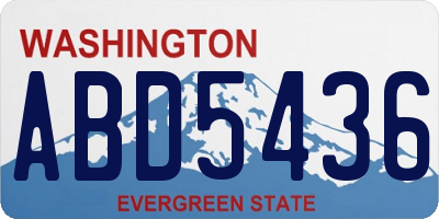WA license plate ABD5436