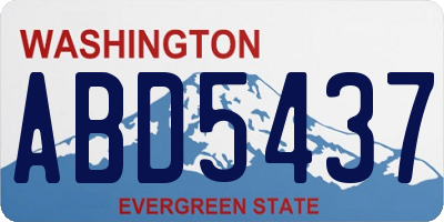 WA license plate ABD5437
