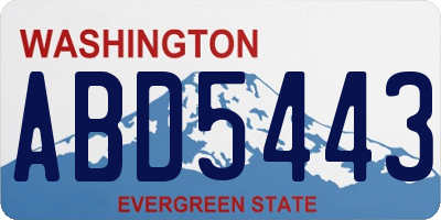 WA license plate ABD5443