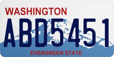 WA license plate ABD5451