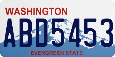 WA license plate ABD5453