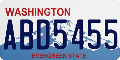 WA license plate ABD5455