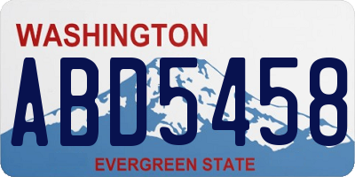 WA license plate ABD5458