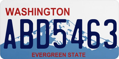 WA license plate ABD5463