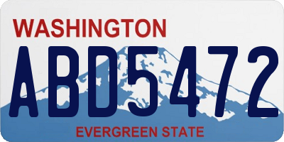 WA license plate ABD5472