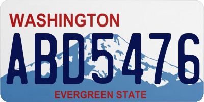WA license plate ABD5476