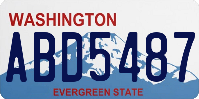 WA license plate ABD5487