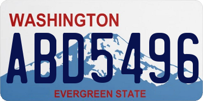 WA license plate ABD5496