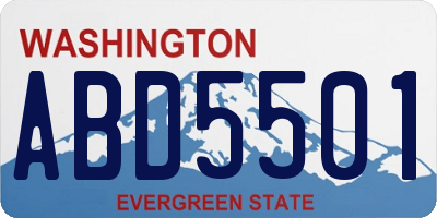 WA license plate ABD5501