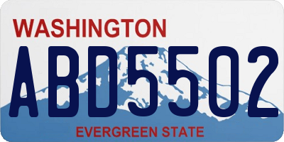 WA license plate ABD5502