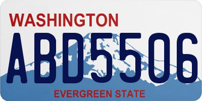WA license plate ABD5506