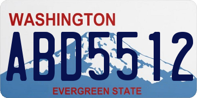 WA license plate ABD5512