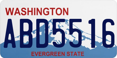 WA license plate ABD5516