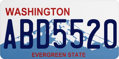 WA license plate ABD5520