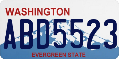WA license plate ABD5523