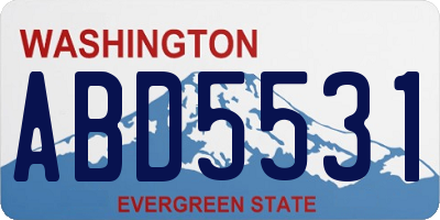 WA license plate ABD5531