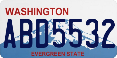 WA license plate ABD5532