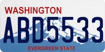 WA license plate ABD5533