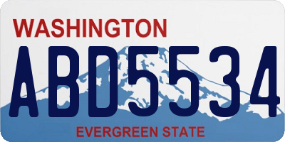 WA license plate ABD5534