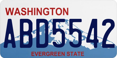 WA license plate ABD5542