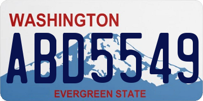 WA license plate ABD5549