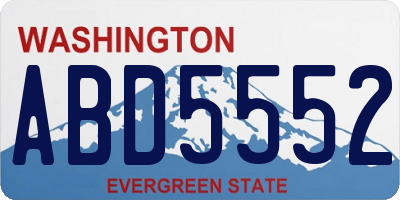 WA license plate ABD5552