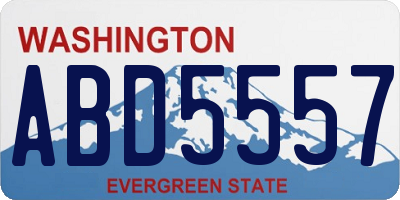 WA license plate ABD5557