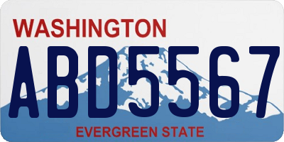 WA license plate ABD5567