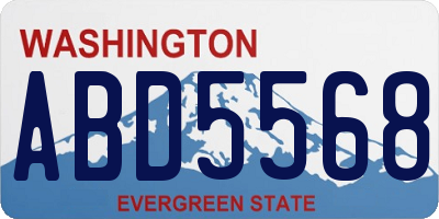 WA license plate ABD5568