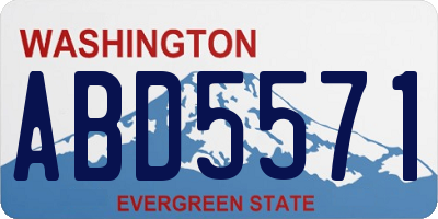 WA license plate ABD5571