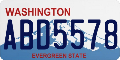 WA license plate ABD5578