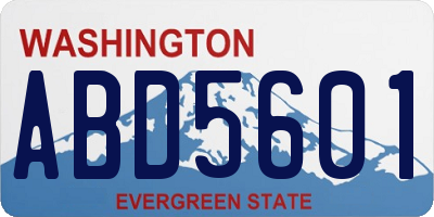 WA license plate ABD5601