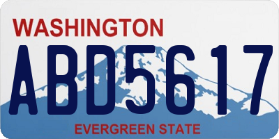 WA license plate ABD5617