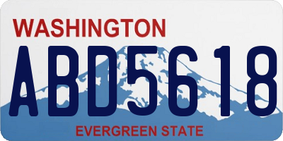 WA license plate ABD5618