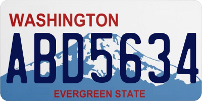 WA license plate ABD5634