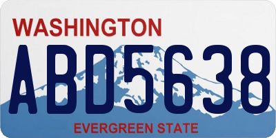 WA license plate ABD5638