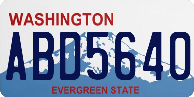 WA license plate ABD5640