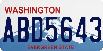 WA license plate ABD5643