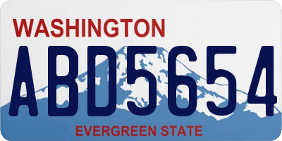 WA license plate ABD5654