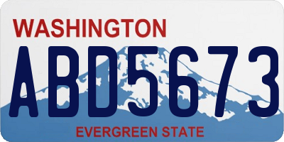 WA license plate ABD5673