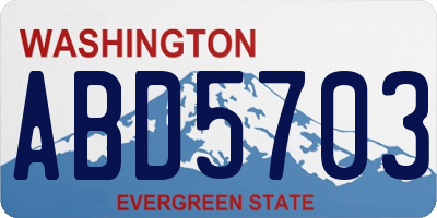 WA license plate ABD5703