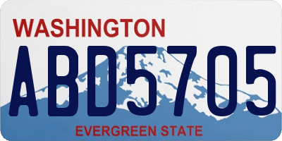 WA license plate ABD5705