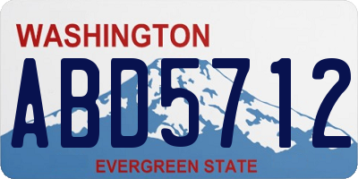 WA license plate ABD5712