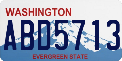 WA license plate ABD5713